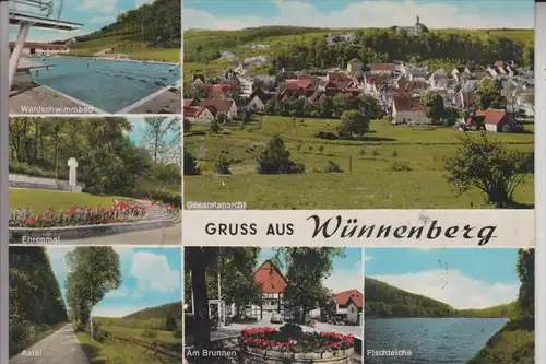 4798 BAD WÜNNENBERG, Mehrbildkarte, handcoloriert