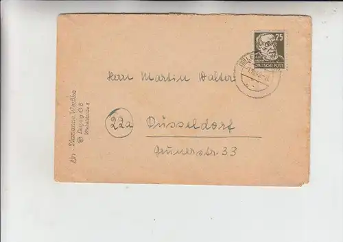 SOWJETISCHE ZONE - Michel 221, 25 Pf. Virchow, Einzelfrankatur 1.10.49 von Leipzig nach Düsseldorf