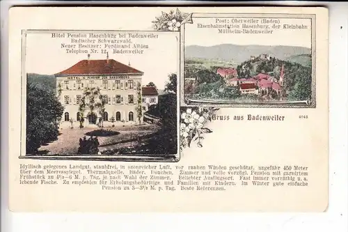 7847 BADENWEILER - OBERWEILER, Pension Hasenburg, ca. 1905, kl. Druckstelle