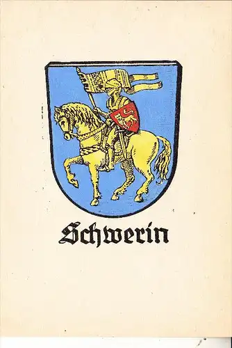 0-2750 SCHWERIN, Stadtwappen, keine AK-Rückseite