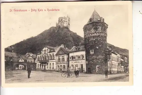 5422 SANKT GOARSHAUSEN, Burg Katz und Runderturm, 1914, Bahnpost