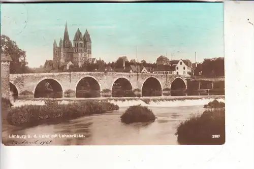 6250 LIMBURG, Lahn mit Lahnbrücke, 1923