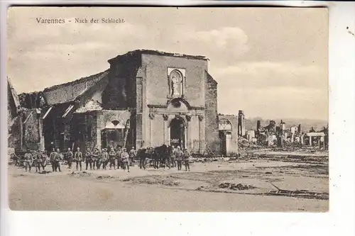 F 80560 VARENNES, Zerstörungen 1.Weltkrieg, deutsche Feldpost 1915
