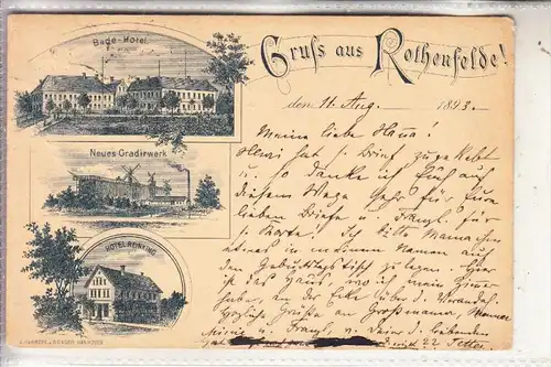 4502 BAD ROTHENFELDE, Hotel Reinking, Bade-Haus, Neues Gradierwerk, 1893, frühe Karte