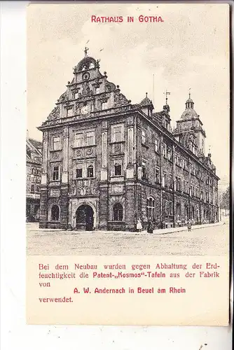 0-5800 GOTHA, Rathaus, Renovierungsarbeiten, Werbe-Karte Fa. Andernach Bonn-Beuel