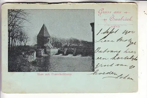 4500 OSNABRÜCK, Hase mit Pernickelturm, 1900, kl. Randmängel