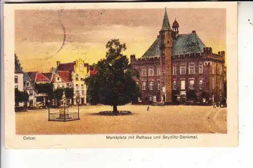 4192 KALKAR, Marktplatz, Rathaus, Seydlitz-Denkmal, 1923