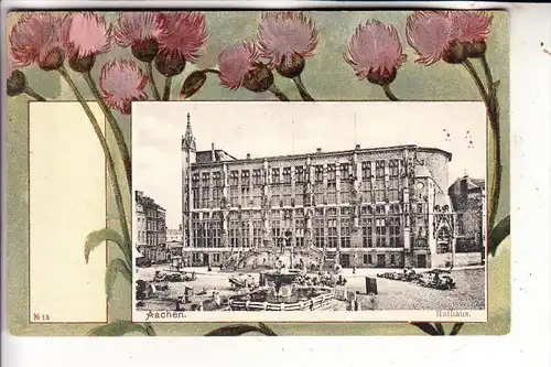 5100 AACHEN, Rathaus, Jugendstil-Ornamente ART NOUVEAU, sehr dekorativ, ca. 1900, ungeteilte Rückseite