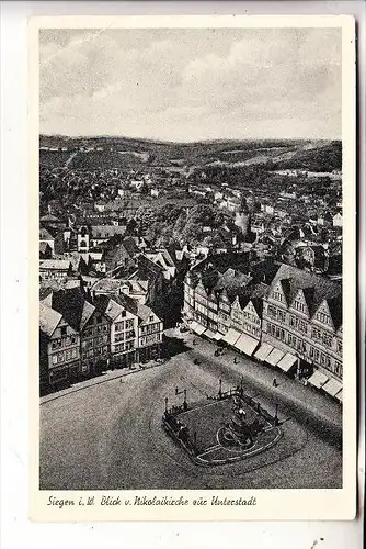 5900 SIEGEN, Blick von der Nikolaikirche zur Unterstadt, 1951