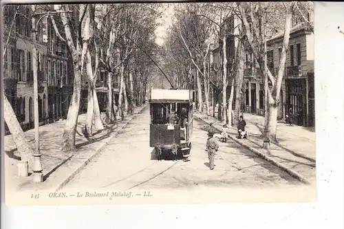 ALGERIE / ALGERIEN - ORAN, Le Boulevard Malakoff, Tramway / Strassenbahn, Verlag: Louis Levy