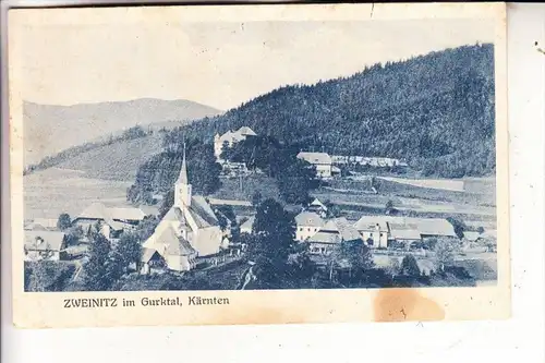 A 9344 WEITENSFELD - ZWEINITZ, Dorfansicht, 1925, Fleck