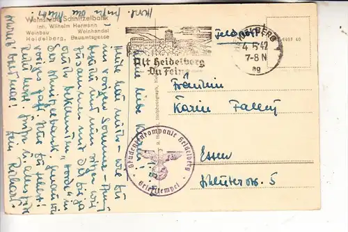 6900 HEIDELBERG, Weinstube Schnitzelbank, Dekoration Drittes Reich, deutsche Feldpost - Studentenkompanie Heidelberg