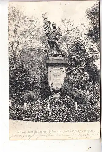 4000 DÜSSELDORF - GRAFENBERG, 39er Denkmal bei der Rolandsburg, 1907