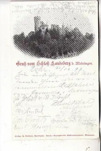 0-6100 MEININGEN, Schloß Landsberg, 1897, Bahnpost
