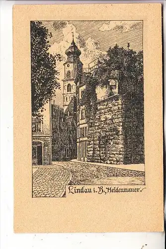 8990 LINDAU, Heldenmauer, Künstler-Karte