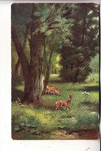 JAGD - HUNTING - JACHT - CHASSE - CACCIA - CAZA - LOWIECTWO - Künstler-Karte , Reh & Rehbock