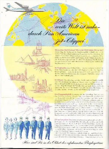 PAN AMERICAN - Jet Clipper Falt - Werbung, 1962