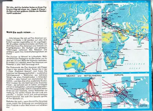 PAN AMERICAN - Jet Clipper Berlin Falt - Werbung 5-seitig