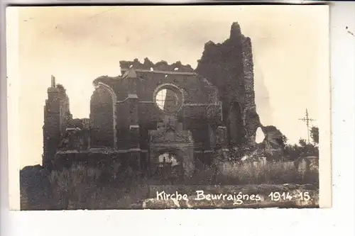 F 80700 BEUVRAIGNIES, L'Eglise, Zerstörungen 1.Weltkrieg, Photo-AK