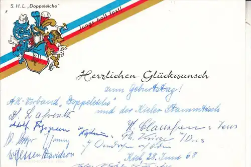 2300 KIEL, Studentica, S.H.L. Doppeleiche, 1968