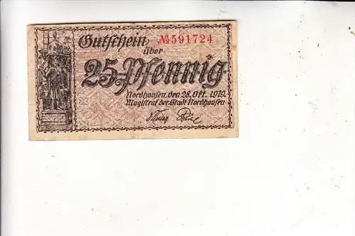0-5500 NORDHAUSEN, Notgeld 25 Pfennig, 1919, gebraucht