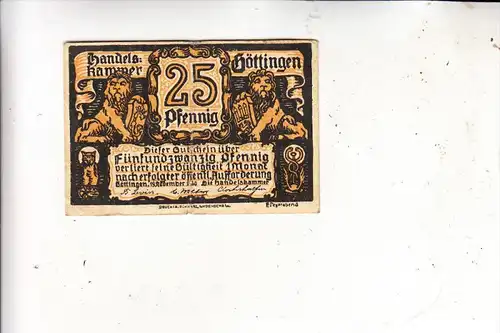 3400 GÖTTINGEN, Notgeld 25 Pf. Handeslkammer, 1920, gebraucht