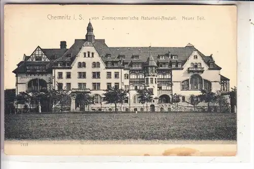 0-9000 CHEMNITZ, von Zimmermann'sche Naturheil-Anstalt, Neuer Teil, kl. Fleck