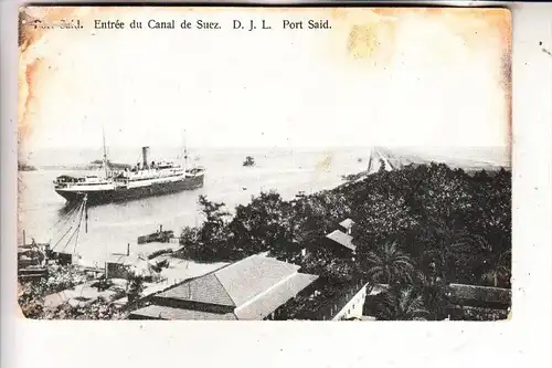 ÄGYPTEN / EGYPT - PORT SAID, Entree du Canal Suez, 1916, englische Feldpost & Zensur