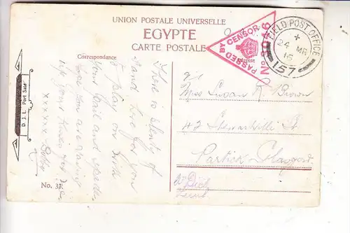 ÄGYPTEN / EGYPT - PORT SAID, Entree du Canal Suez, 1916, englische Feldpost & Zensur