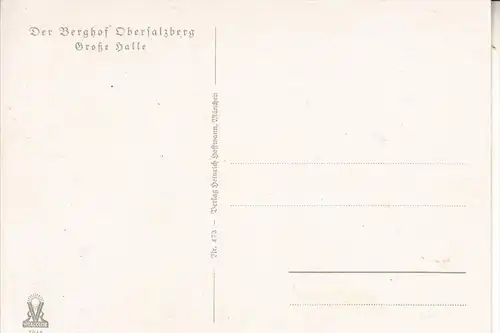 8240 BERCHTESGADEN, Obersalzberg, Berghof, Große Halle, Verlag Hoffmann