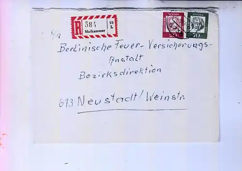6735 MAIKAMMER, POSTGESCHICHTE, Einschreib-Brief 1963, R-Zettel noch ohne PLZ