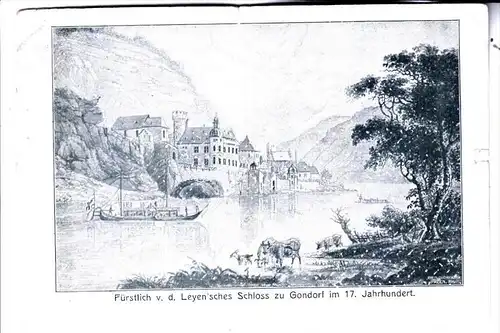 5401 KOBERN - GONDORF, Fürstlich v. d. Leyen'sches Schloß, Historische Ansicht aus dem 17. Jahrhundert, 1912, Einriss