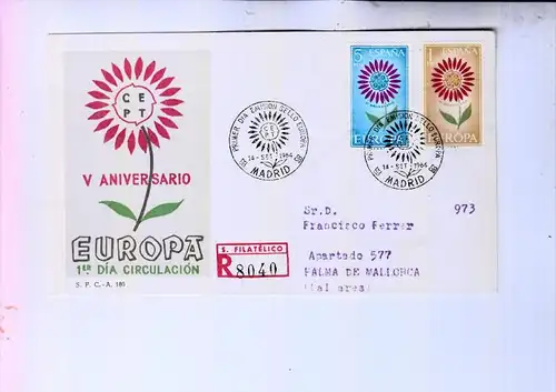 ESPANA / SPANIEN - EUROPA 1964 FDC, R-Letter