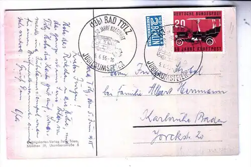 BUND - 1955, Michel 211, 50 Jahre Kraftpost, Sonderstempel Bad Tölz