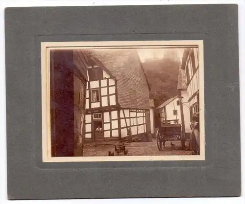 5169 HEIMBACH, Photo 1905, Dorfstrasse, Photo im Rahmen - Photo 12,5 x 9,5 cm, Rahmen 16,6 x 14 cm