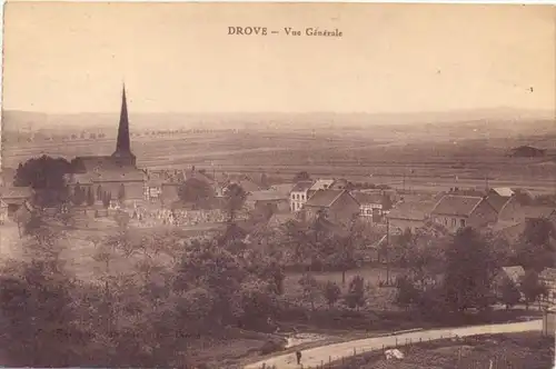 5166 KREUZAU - DROVE, Panorama, franz. Besetzung, 1928, franz. Feldpost