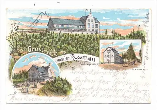 5330 KÖNIGSWINTER - ROSENAU, Gruß von der Rosenau, Lithographie, 1898