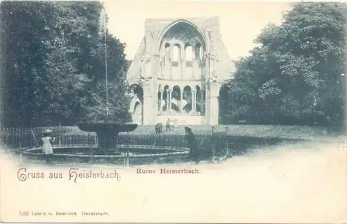 5330 KÖNIGSWINTER - HEISTERBACH, Ruine Heisterbach, Springbrunnen, belebte Szene, ca. 1905,ungeteilte Rückseite