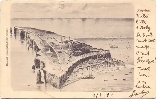 2192 HELGOLAND, Panorama, 1899, Einriss