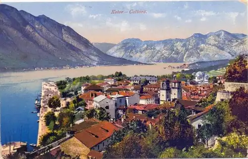 MONTENEGRO - KOTOR, Panorama, Photochromie-Karte