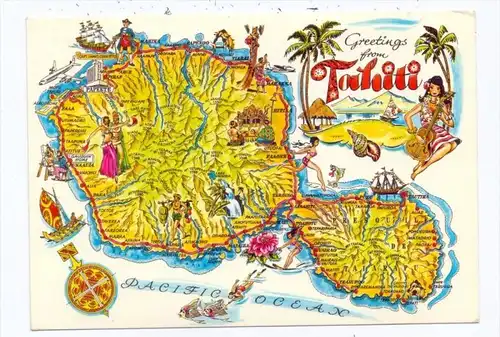 FRANZ. POLYNESIEN - TAHITI, Map