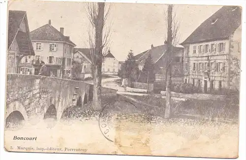 CH 2926 BONCOURT JU, Strassenansicht, 1905, Brfm. fehlt, eine Ecke leicht bestossen