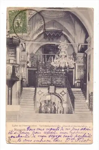 ISRAEL - NAZARETH, Verkündigungskirche, 1906, türkische Frankatur