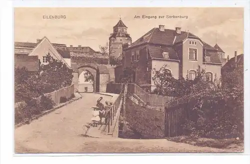 0-7280 EILENBURG, Eingang Sorbenburg, Eck-Druckstellen aus Sammelalbum