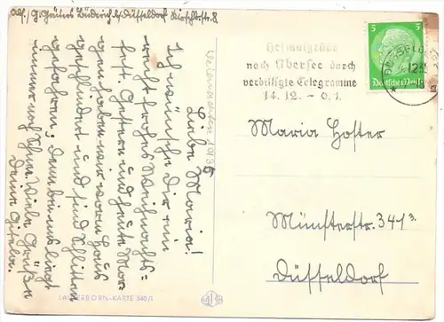 KINDER - Künstler-Karte LIESEL LAUTERKORN, Kinder und Engel, Weihnachtsgrüsse, 1935, fleckig