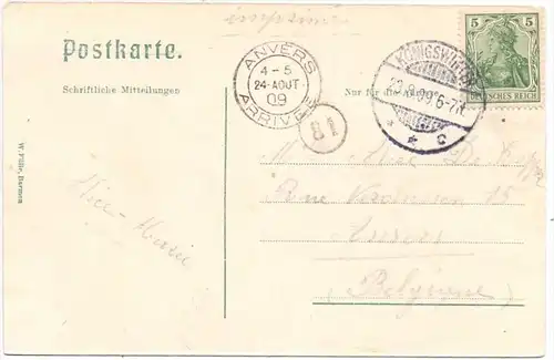 5330 KÖNIGSWINTER Petersberg, Heisterbacher Aussicht, 1909