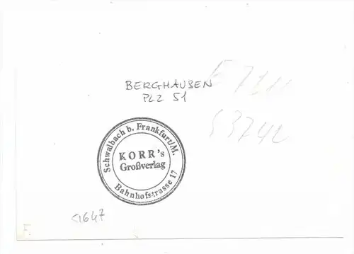 5226 REICHSHOF-ECKENHAGEN -BERGHAUSEN, Teilansicht, Archiv-Beleg Korr-Verlag