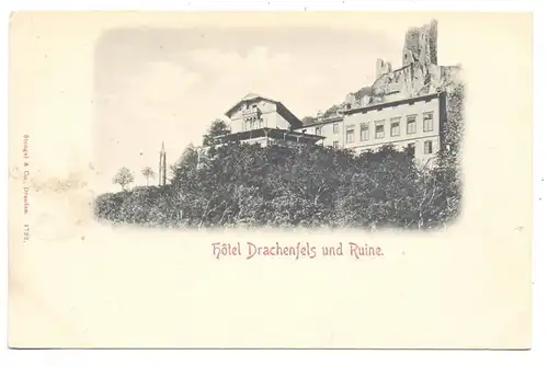 5330 KÖNIGSWINTER, Hotel Drachenfels und Ruine, ca. 1900, ungeteilte Rückseite, Stengel-Verlag