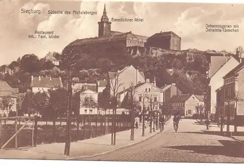 5200 SIEGBURG, Mühlenstrasse, Blick auf die Südseite des Michaelsberg, 1920