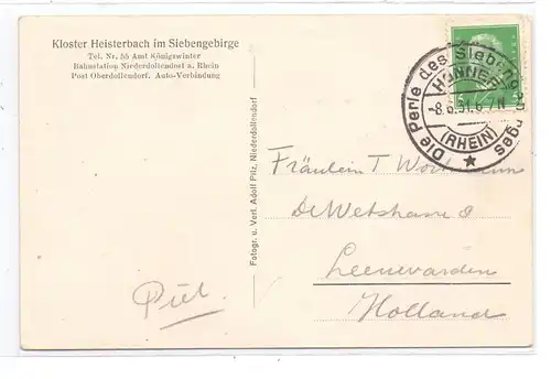 5330 KÖNIGSWINTER - HEISTERBACH, Kloster, 1931